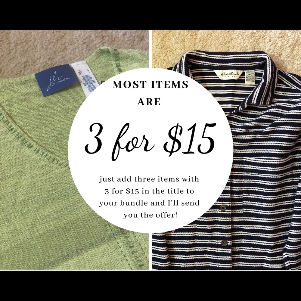 Bundle three items and pay only $15!